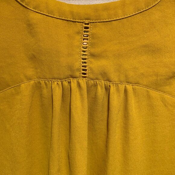 Maeve Womens Mustard Yellow Embroidered Lace Up Tank Top 6 Boho Cottagecore - Picture 8 of 9